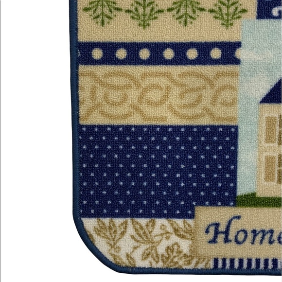 Better Home Home Sweet Home Mat Printed Rug Low Profile 18”X30” Blue Multicolor - Picture 4 of 12